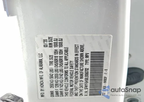 2020 Honda Pilot Exl из США, поврежденный, VIN 5FNYF6H58LB060702